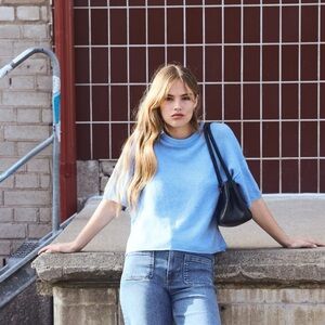 NWT H&M Light Blue Short Sleeve Sweater